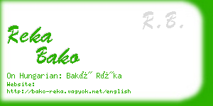 reka bako business card